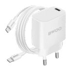 Laddare USB C 20W Power Delivery med Type C-kabel 1m Bwoo Vit