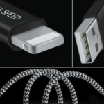 SiGN Skin Lightning Kabel 2.4A, 3m Svart/Vit - Bild 4
