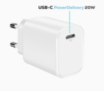 Laddare USB C 20W Power Delivery med Type C-kabel 1m Bwoo Vit - Bild 3