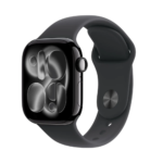 Apple Watch Series 11 GPS + Cellular 42mm, Svart smartklocka med rund skärm